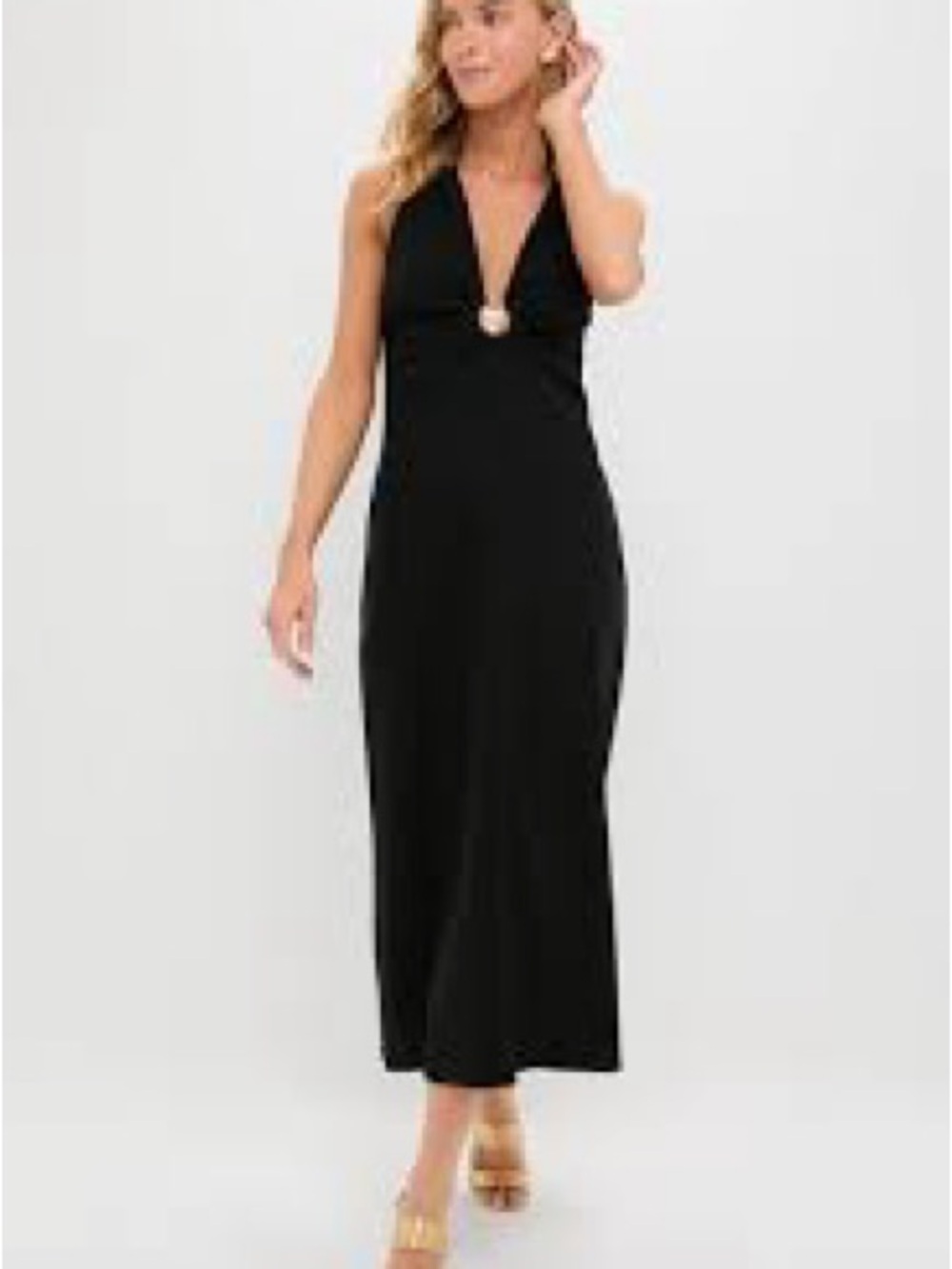 Tuckernuck Black Halter Maxi with Front Ring